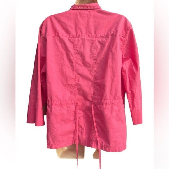 Bechamel Casual PinkEmbroidered Floral Bottom Down Shirt Tie back String XL - Picture 2 of 6